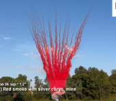 Дневной веерный салют Красный дым с треском искр по середине 36 залпов для гендер пати СУ0204912-КТ купить в Ростове на Дону