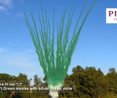 Дневной веерный салют Зеленый дым с треском искр по середине 36 залпов СУ0204912-ЗТ купить в Ростове на Дону