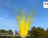 Дневной веерный салют Желтый дым с треском искр по середине 36 залпов СУ0204912-ЖТ купить в Ростове на Дону