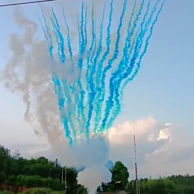 Дневной веерный салют для гендер-пати, синий дым и мерцающие звезды, Интрига БСП2104912 купить в Ростове на Дону