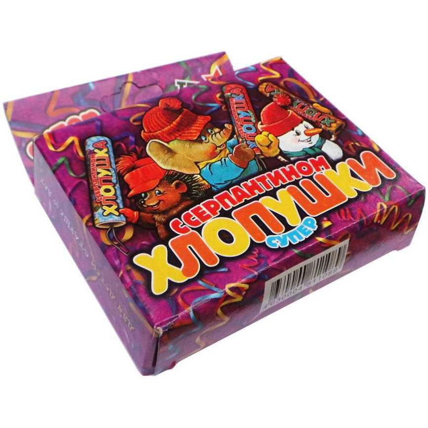 Хлопушки Супер с серпантином 10 см ТР108 купить в Ростове на Дону