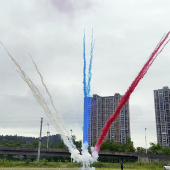Дневной веерный салют Белый Синий Красный дым, цвет флага России БС0815120 купить в Ростове на Дону