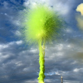 Дневная батарея салютов Светло зеленый дымный цветок в серебряном мерцании 72 залпа СУ1107212-СЗ купить в Ростове на Дону