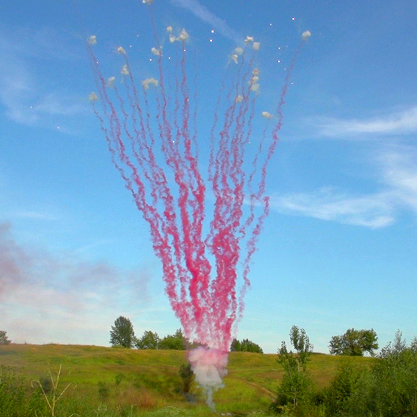 Дневная веерная батарея салютов для гендер-пати, розовый дым с треском иск в небе (девочка) БСП1602512 купить в Ростове на Дону
