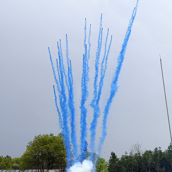 Батарея салютов дневная Голубой дым с треском искр в небе для гендер - пати 25 залпов БСП1302512-Г купить в Ростове на Дону