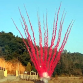 Дневной веерный салют Розовый дым с треском искр по середине 15 залпов для гендер пати БС0715120-РТ купить в Ростове на Дону